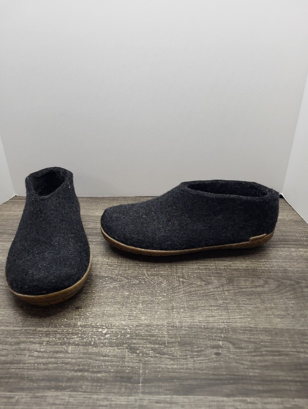 Glerups Slippers Womens Size 37 US 7 Black Wool Ankle Bootie Slipper